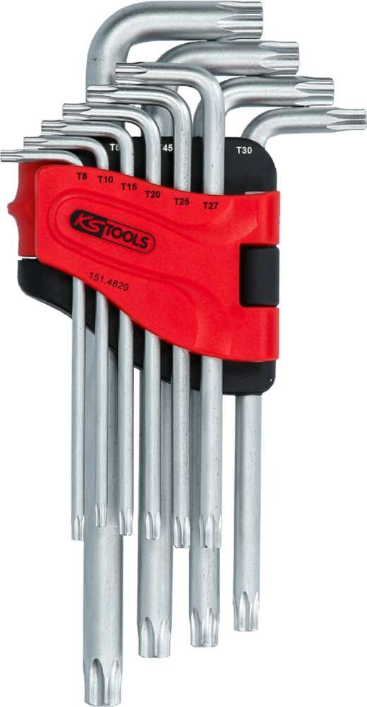 KS Tools Winkelstiftschlüsselsatz Torx mit Bohrung lang 9 Teile Produktbild KS Tools Winkelstiftschlüsselsatz Torx mit Bohrung lang 9 Teile