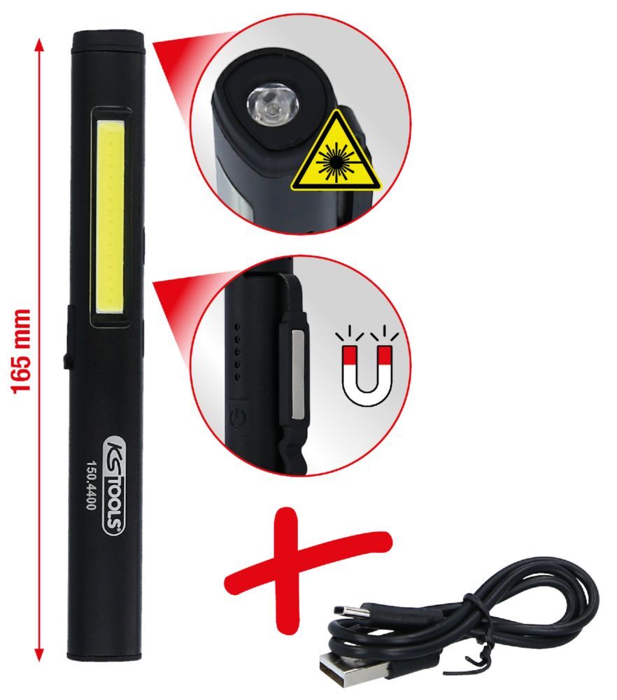Produktbild UltimateBEAM LED COB Stripe Inspektionslampe 350 Lumen mit UV-Spot LED und Laser bild 2