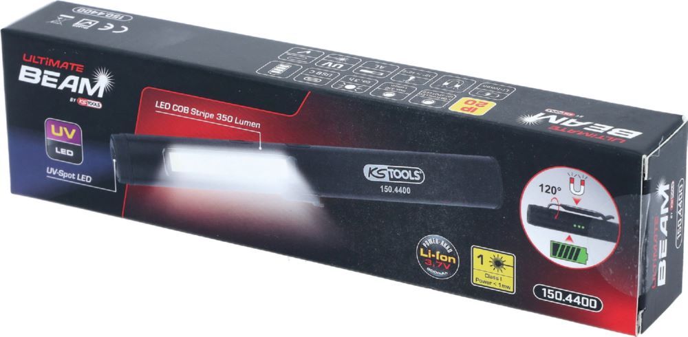 Produktbild UltimateBEAM LED COB Stripe Inspektionslampe 350 Lumen mit UV-Spot LED und Laser bild 4