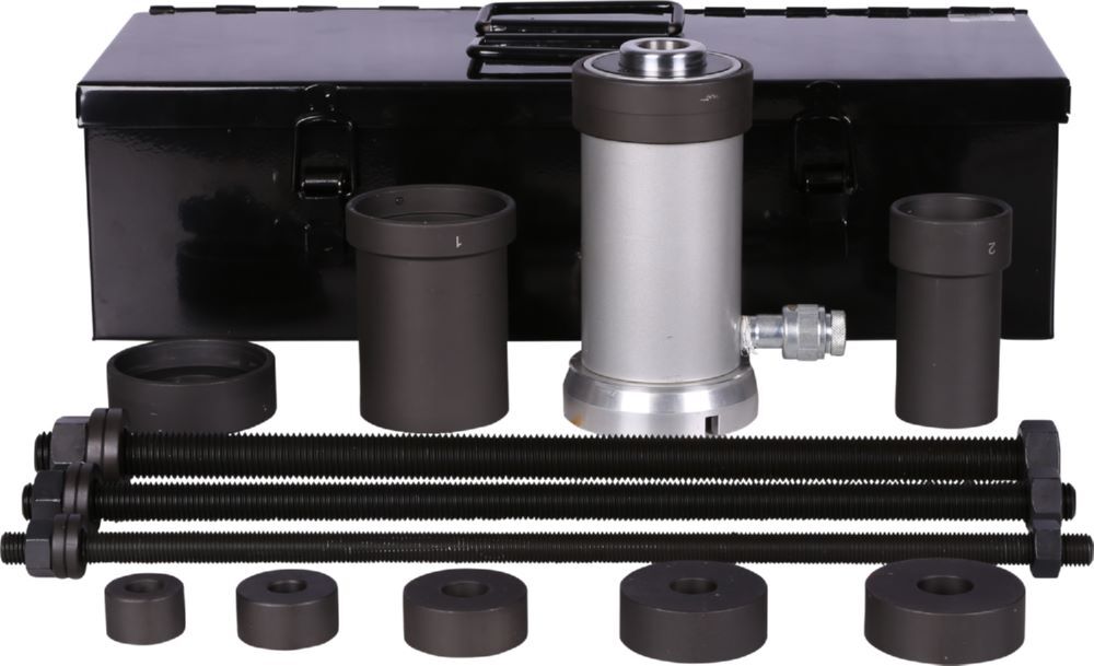 Produktbild KS Tools Universal Zughülsen Satz mit Hydraulikzylinder 18 t 24 teilig