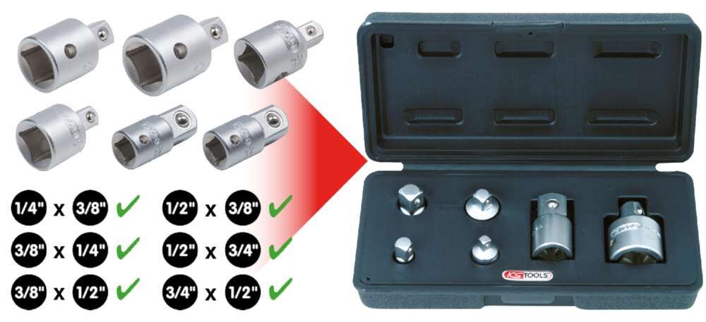 KS Tools Vergrößerungs- und Reduzieradapter-Satz 6 Teile Produktbild KS Tools Vergrößerungs- und Reduzieradapter-Satz 6 Teile bild 5
