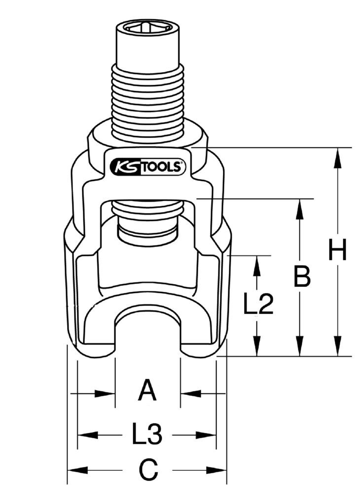 Produktbild 3/4" Vibro-Impact Universal-Kugelgelenk-Abzieher-Glocke 42 x 98 mm bild 4
