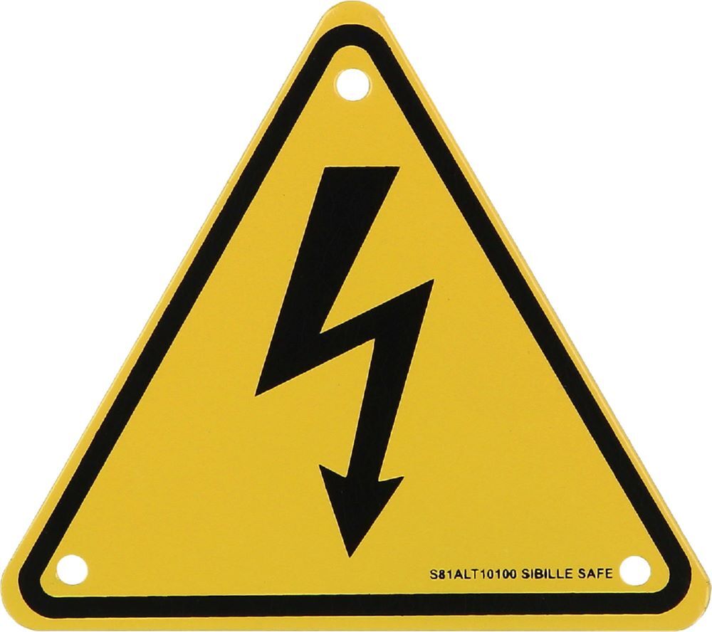 Produktbild KS Tools Warnschild Hybrid Blitz Aluminium 100 x 90 x 1,2 mm