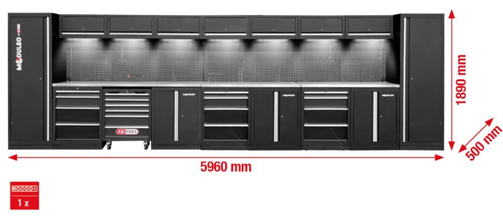 Produktbild Werkstatt-Schranksystem, gerade, 5960 x 500 mm, Variante 2 bild 2