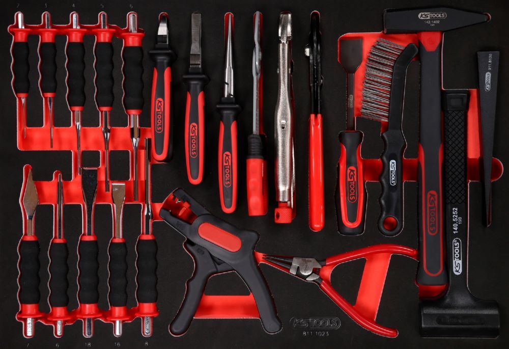 Produktbild KS Tools Zangen Hammer und Meißel Satz 23 teilig