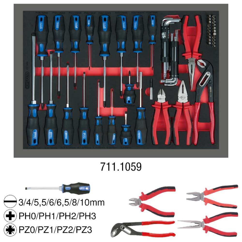KS Tools Zangen und Schraubendreher Satz 59 teilig Produktbild KS Tools Zangen und Schraubendreher Satz 59 teilig bild 2
