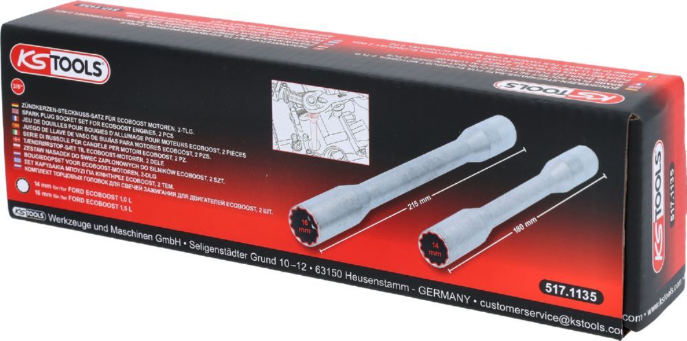 Produktbild 3/8" Zündkerzen-Stecknuss-Satz für EcoBoost Motoren, 2-tlg bild 4