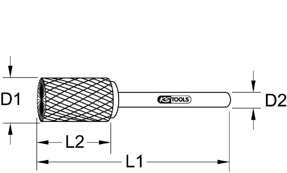 KS Tools HM Zylinder Frässtift Form A mit Stirnverzahnung 3 mm KS Tools HM Zylinder Frässtift Form A mit Stirnverzahnung 3 mm