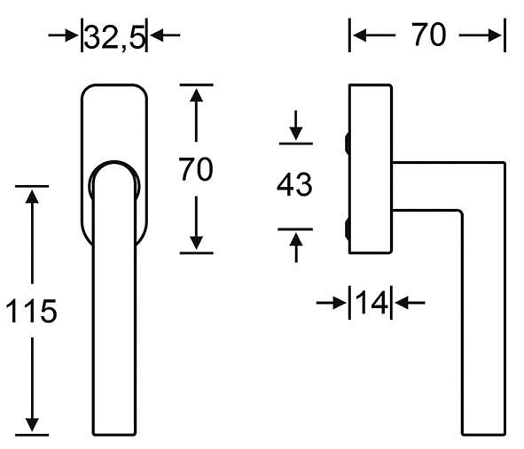 FSB Fenstergriff, abschliessbar, 34x70 34 1076,oval,F69 matt Produktbild FSB Fenstergriff, abschliessbar, 34x70 34 1076,oval,F69 matt bild 2