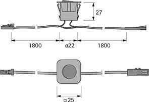 Magic LED Einbauwippschalter 1x M1, 1x M1-F Produktbild Magic LED Einbauwippschalter 1x M1, 1x M1-F bild 2