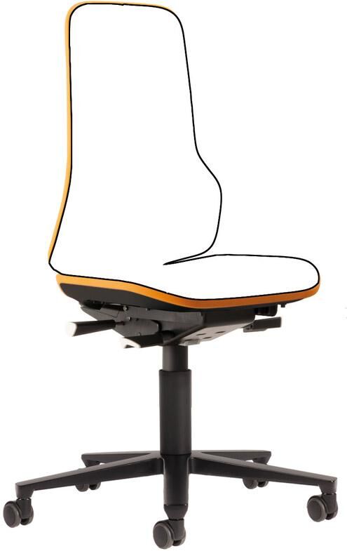 Basisstuhl ESD NEON 2 orange mit Rollen synchro Produktbild Basisstuhl ESD NEON 2 orange mit Rollen synchro