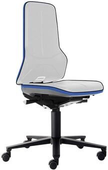 Basisstuhl ESD NEON 2 blau mit Rollen synchro Produktbild Basisstuhl ESD NEON 2 blau mit Rollen synchro