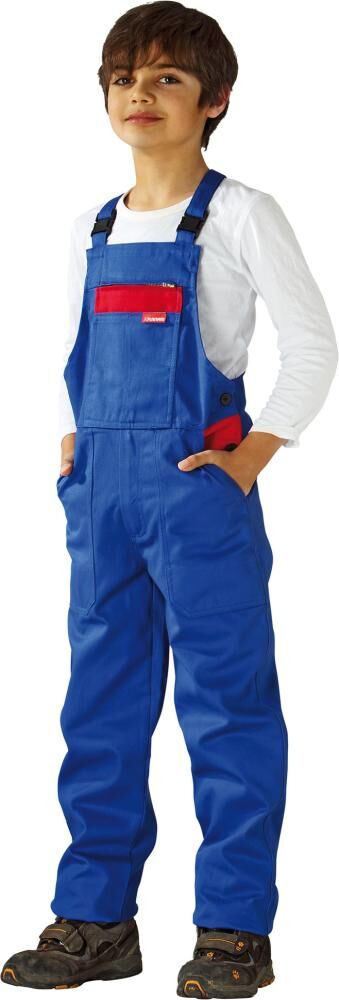 Planam Kinderlatzhose kornblau rot Gr. 122/128 Produktbild Planam Kinderlatzhose kornblau rot Gr. 122/128