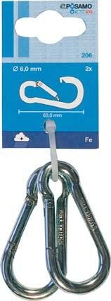 Pösamo Feuerwehr Karabinerhaken galZn 80x 8mm a 1 Stk. Produktbild Pösamo Feuerwehr Karabinerhaken galZn 80x 8mm a 1 Stk.