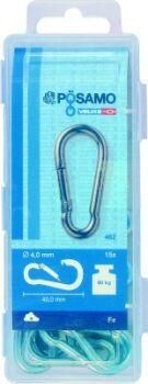 Pösamo Feuerwehr Karabinerhaken galZn 40x4mm a 15Stk Box Produktbild Pösamo Feuerwehr Karabinerhaken galZn 40x4mm a 15Stk Box