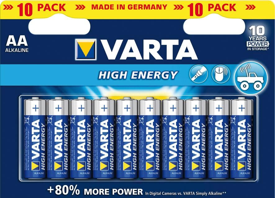 VARTA Batterie High Energy 10x AA 2900mAh Produktbild VARTA Batterie High Energy 10x AA 2900mAh