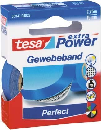 Tesa extra Power blau 2,75m:19mm Gewebeband Produktbild Tesa extra Power blau 2,75m:19mm Gewebeband