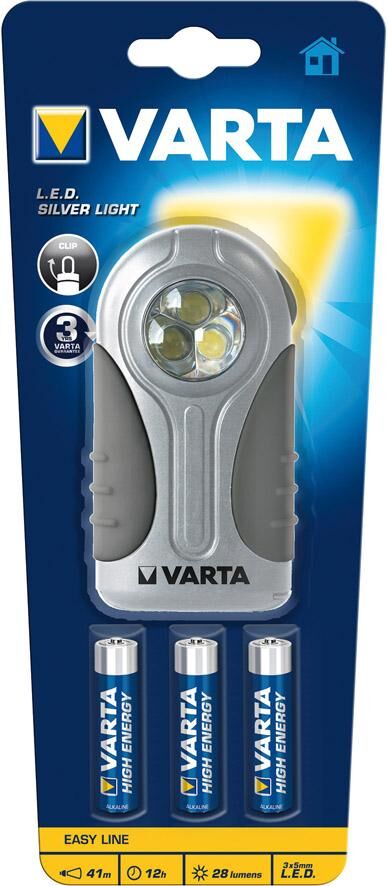 VARTA Taschenlampe LED Silver Light 3AAA 16647 m.Batt.B Produktbild VARTA Taschenlampe LED Silver Light 3AAA 16647 m.Batt.B