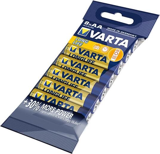 VARTA Batterie LONGLIFE AA, 8-er Folie Produktbild VARTA Batterie LONGLIFE AA, 8-er Folie