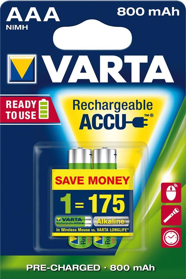 VARTA Rechargeable Power Accu Micro 2er Blister Produktbild VARTA Rechargeable Power Accu Micro 2er Blister