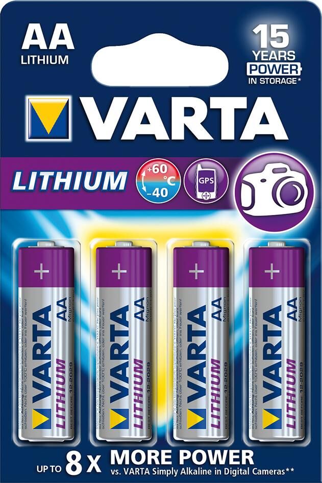 VARTA Batterie PROFESSIONAL AA Mignon, 4-er Bli. Lithi. Produktbild VARTA Batterie PROFESSIONAL AA Mignon, 4-er Bli. Lithi.