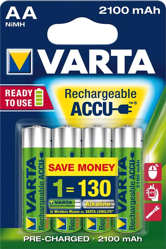 VARTA Power Accu R2U Mignon AA, HR06, 2100 mAh Produktbild VARTA Power Accu R2U Mignon AA, HR06, 2100 mAh