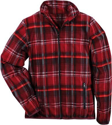 Fleece Hemdjacke rot karriert Gr. L Produktbild Fleece Hemdjacke rot karriert Gr. L