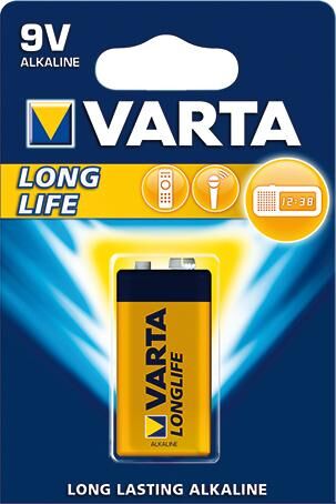 Varta Batterie LONGLIFE 9V E-Block, 1-er Bli. Produktbild Varta Batterie LONGLIFE 9V E-Block, 1-er Bli.