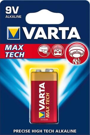 VARTA MAX TECH Batterie 9V-Block, 1-er Blister Produktbild VARTA MAX TECH Batterie 9V-Block, 1-er Blister