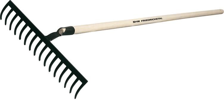 SHW Bau- Gartenrechen 16 Zinken, mit Stiel 150 cm Produktbild SHW Bau- Gartenrechen 16 Zinken, mit Stiel 150 cm