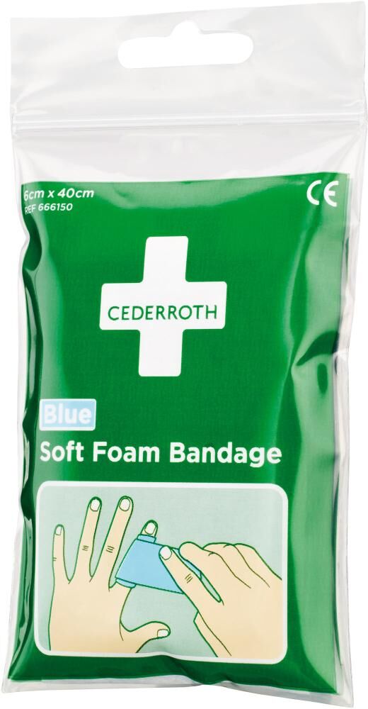 Cederroth  Schaumbandage blau 6cm x 40cm im Beutel Produktbild Cederroth  Schaumbandage blau 6cm x 40cm im Beutel
