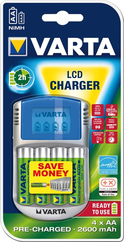 VARTA Ladegerät P.Play LCD Charg inkl. 4xAA 2700mAh VARTA Ladegerät P.Play LCD Charg inkl. 4xAA 2700mAh