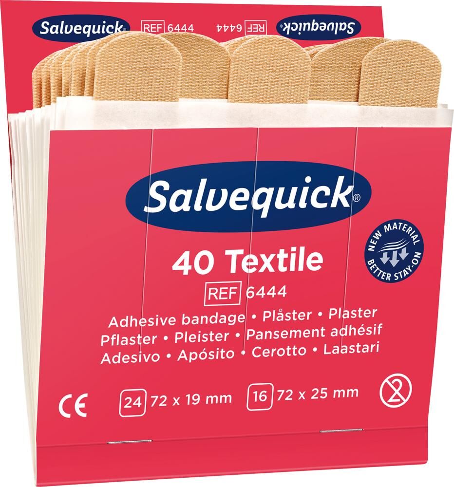 Cederroth  Salvequick Nachfüllpack 6 x 40 Pflaster Textil Produktbild Cederroth  Salvequick Nachfüllpack 6 x 40 Pflaster Textil