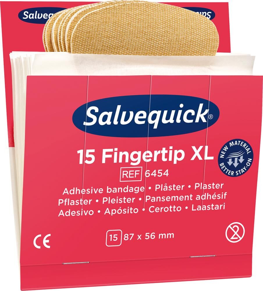 Cederroth  Salvequick Nachfüllpack 6 x 15 Pflaster Fingerspitzen extra groß Produktbild Cederroth  Salvequick Nachfüllpack 6 x 15 Pflaster Fingerspitzen extra groß