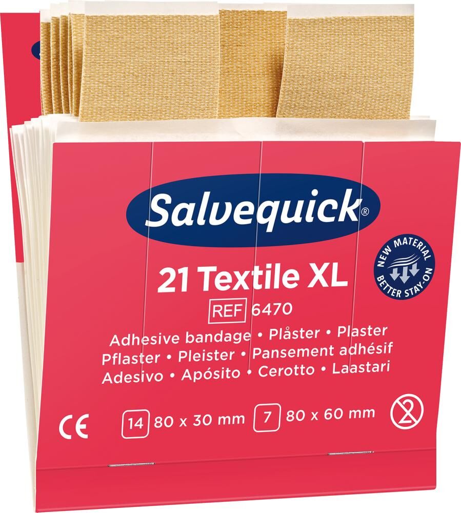 Cederroth  Salvequick Nachfüllpack 6 x 21 Pflaster Textil extra groß Produktbild Cederroth  Salvequick Nachfüllpack 6 x 21 Pflaster Textil extra groß