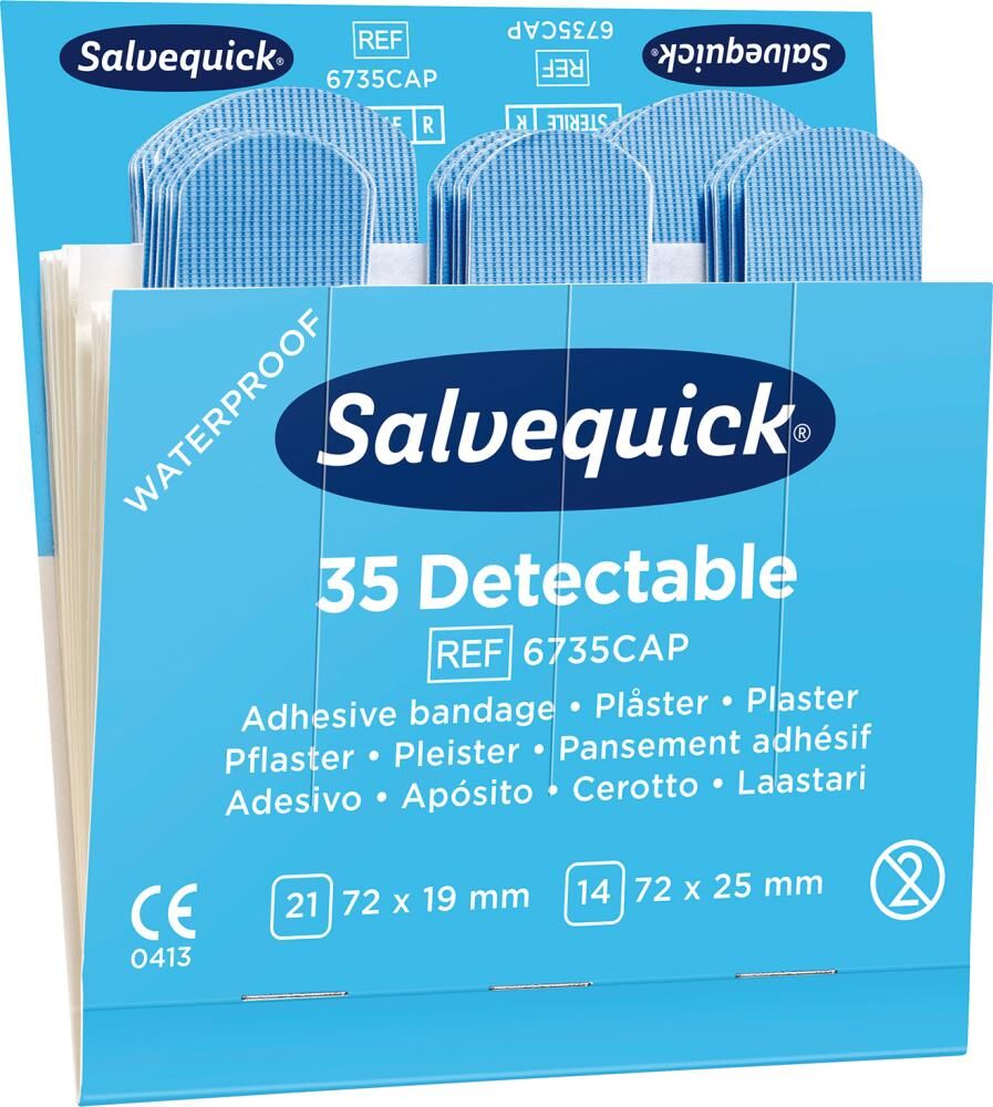 Cederroth  Salvequick Nachfüllpack 6 x 35 Pflaster detektierbar Produktbild Cederroth  Salvequick Nachfüllpack 6 x 35 Pflaster detektierbar