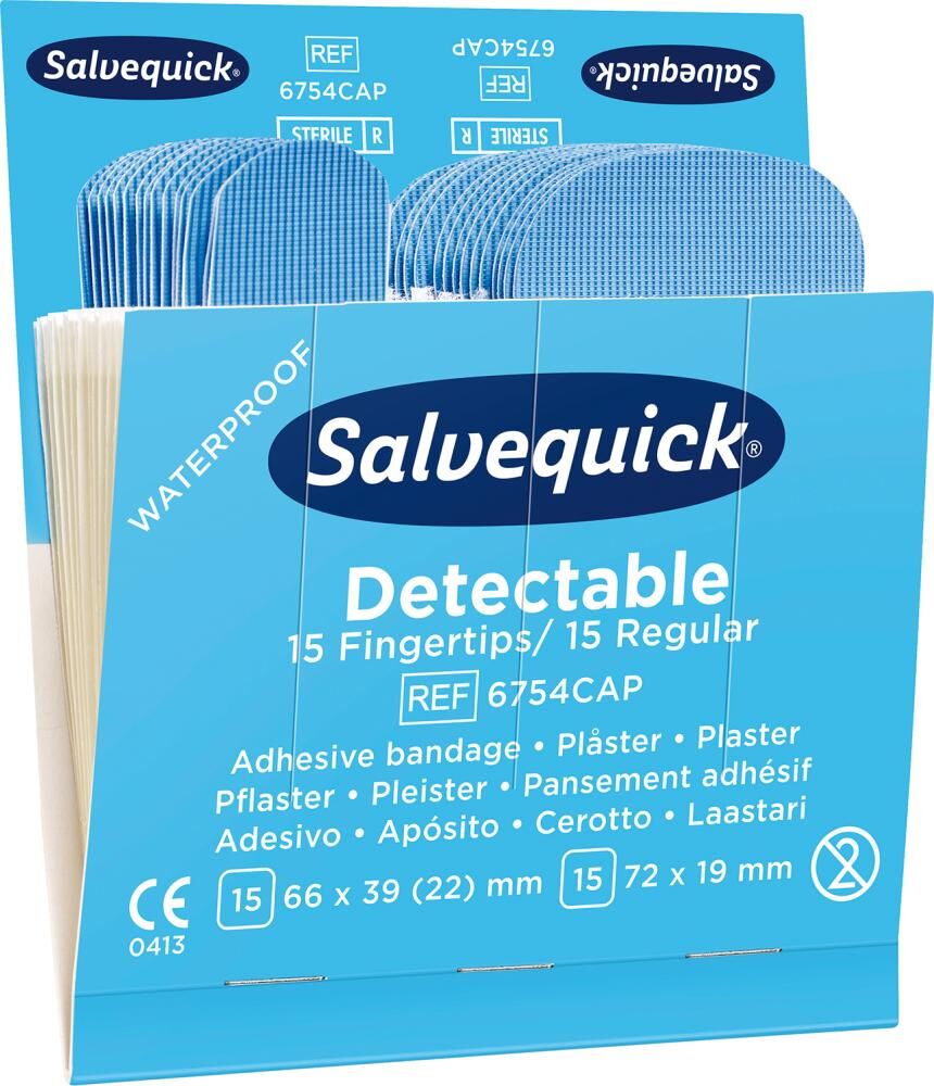 Cederroth  Salvequick Nachfüllpack 6 x 30 Pflaster detektierbar Produktbild Cederroth  Salvequick Nachfüllpack 6 x 30 Pflaster detektierbar