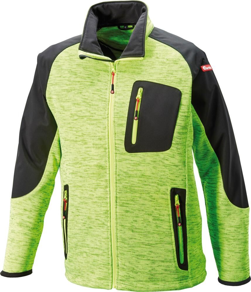 Fortis Strickjacke Softshell limegreen schwarz Gr.S Produktbild Fortis Strickjacke Softshell limegreen schwarz Gr.S