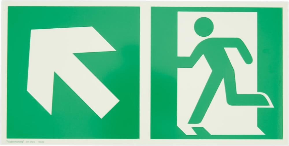Rettungsschild leuchtend Notausgang links 30 x 15 cm Alu Produktbild Rettungsschild leuchtend Notausgang links 30 x 15 cm Alu