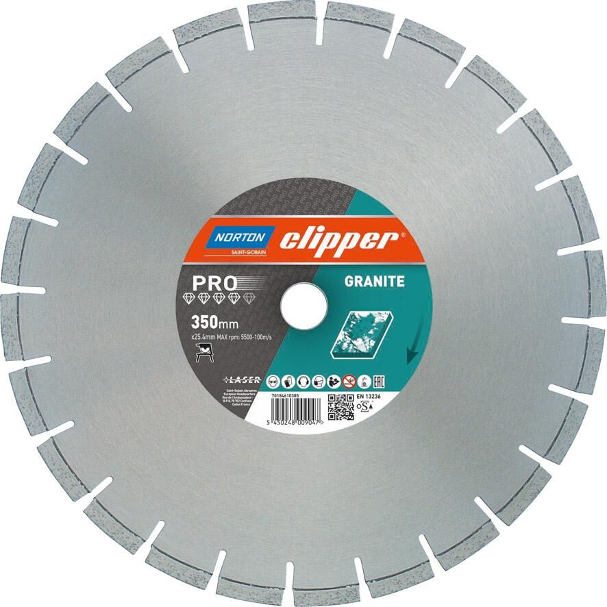 Norton Clipper Diamant Trennscheibe Granito 350 x 25,4 mm Produktbild Norton Clipper Diamant Trennscheibe Granito 350 x 25,4 mm