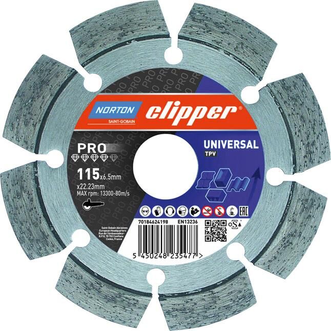 Norton Clipper Rissfräser Pro Universal TP-V 125 x 22,23 mm Produktbild Norton Clipper Rissfräser Pro Universal TP-V 125 x 22,23 mm