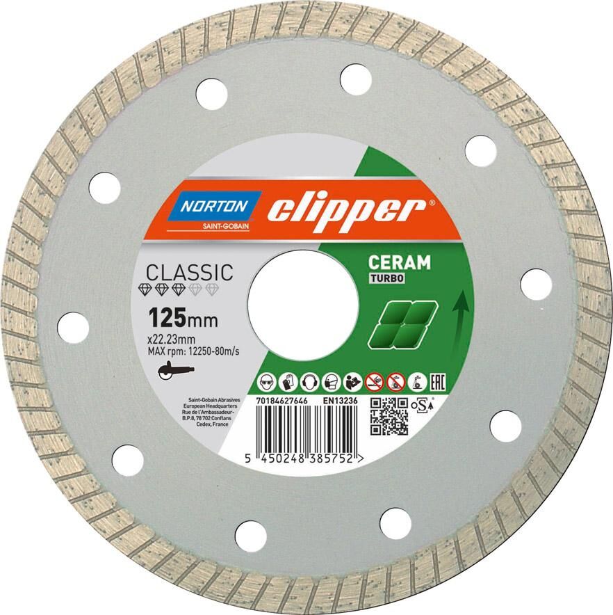 Norton Clipper Diamant Trennscheibe Classic Ceram XT 115 x 22,23 Produktbild Norton Clipper Diamant Trennscheibe Classic Ceram XT 115 x 22,23