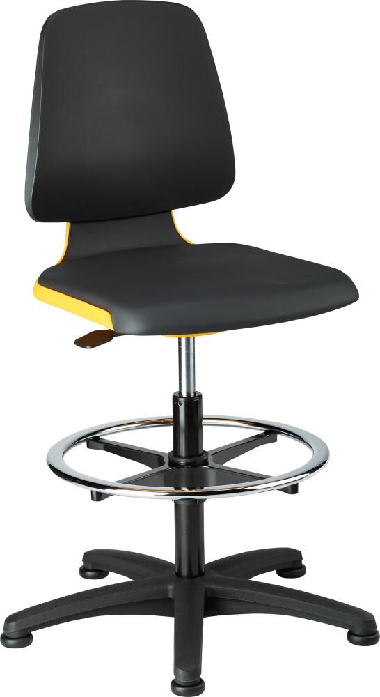 Bimos Stuhl Labsit 3 orange Kunststoff-Leder mit Fußring Produktbild Bimos Stuhl Labsit 3 orange Kunststoff-Leder mit Fußring