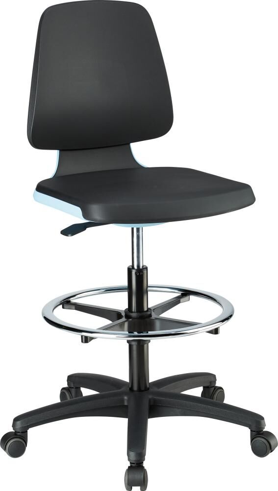 Bimos Stuhl Labsit 4 blau Integrierter Schaum mit Rollen Produktbild Bimos Stuhl Labsit 4 blau Integrierter Schaum mit Rollen