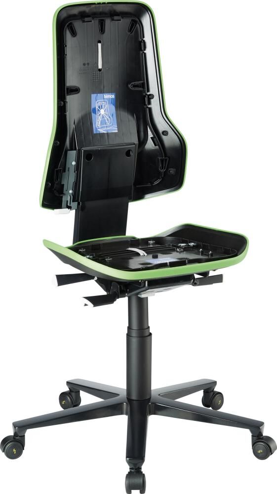 Bimos Basisstuhl ESD NEON 2 grün mit Rollen perman Produktbild Bimos Basisstuhl ESD NEON 2 grün mit Rollen perman