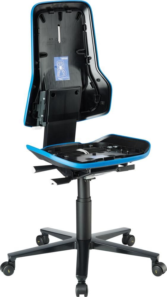 Bimos Basisstuhl ESD NEON 2 blau mit Rollen perman Produktbild Bimos Basisstuhl ESD NEON 2 blau mit Rollen perman