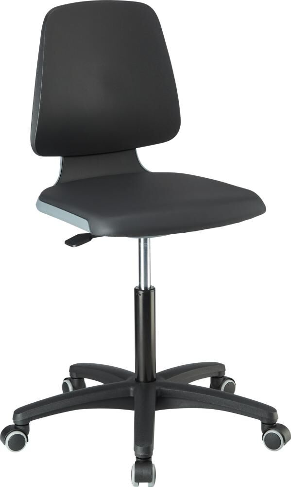 Bimos Stuhl Labsit 2 anthrazit Kunststoff-Leder mit Rollen Produktbild Bimos Stuhl Labsit 2 anthrazit Kunststoff-Leder mit Rollen