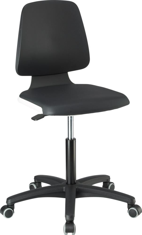 Bimos Stuhl Labsit 2 weiß Kunststoff-Leder mit Rollen Produktbild Bimos Stuhl Labsit 2 weiß Kunststoff-Leder mit Rollen