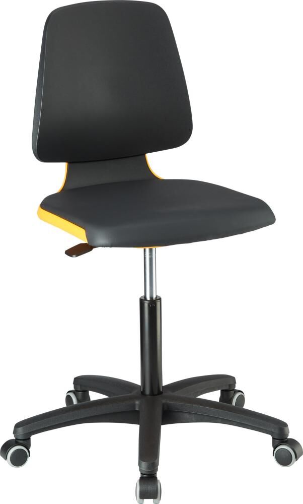Stuhl Labsit 2 orange Kunstleder mit Rollen Produktbild Stuhl Labsit 2 orange Kunstleder mit Rollen