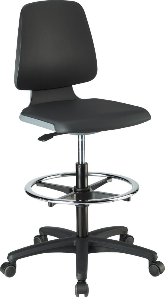 Bimos Stuhl Labsit 4 anthrazit Kunstoff-Leder mit Rollen Produktbild Bimos Stuhl Labsit 4 anthrazit Kunstoff-Leder mit Rollen